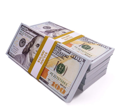 $50,000 Prop Money (5 Stacks of $100 Bills, New Series)